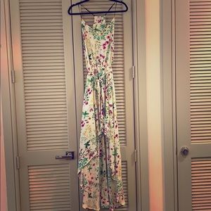 Floral dress with asymmetrical hemline